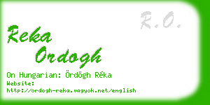 reka ordogh business card