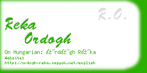 reka ordogh business card
